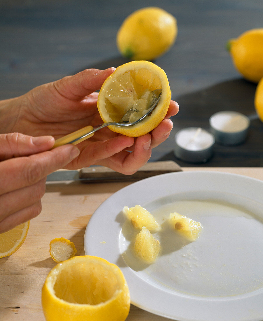Lemons as tealight holders