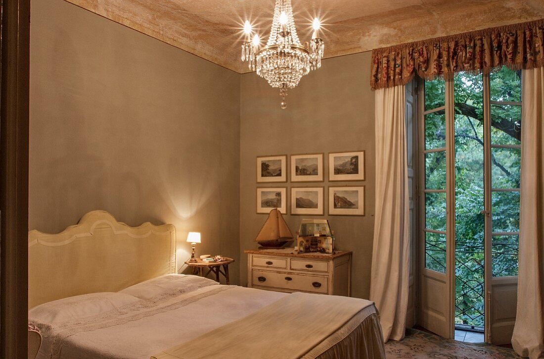 Classic furniture in elegant bedroom