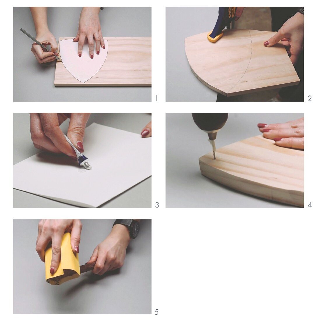 Make a decorative trophy from a wooden board and branches