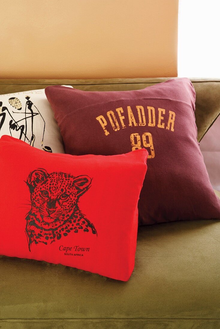 Colourful scatter cushions with various prints