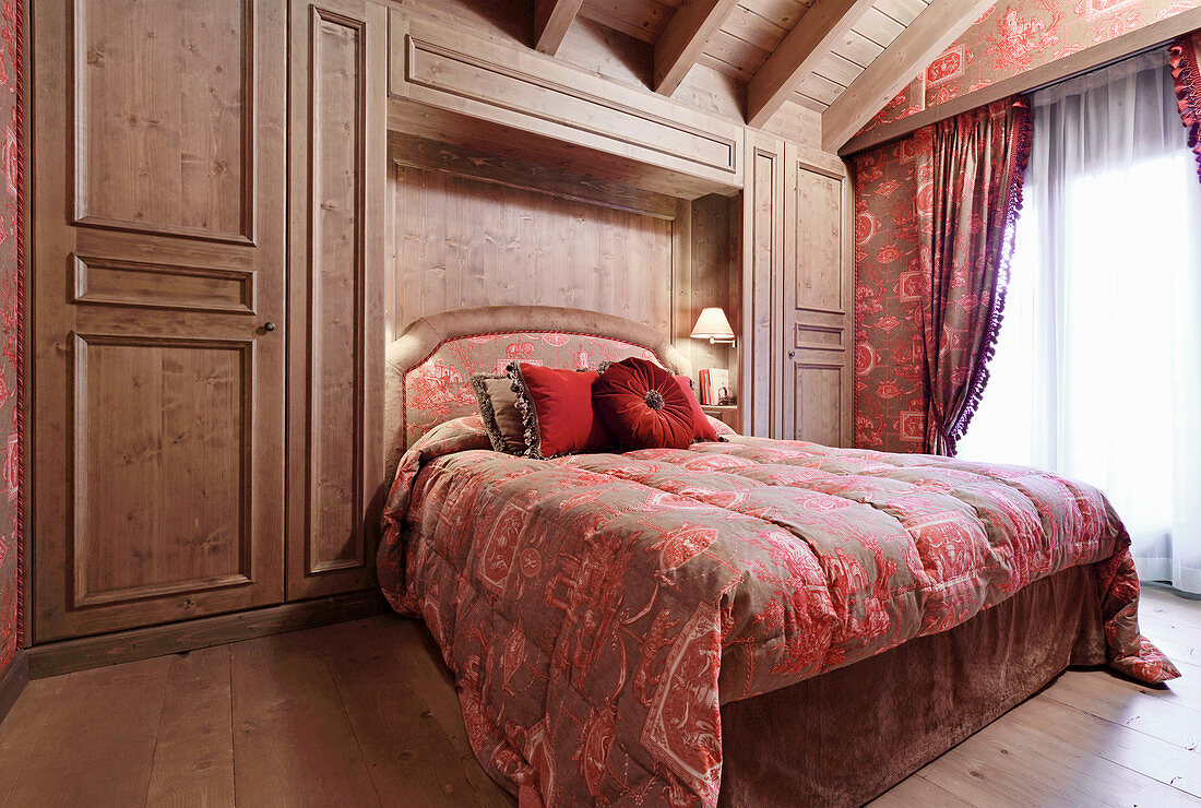 Opulent bedroom with fitted wardrobes