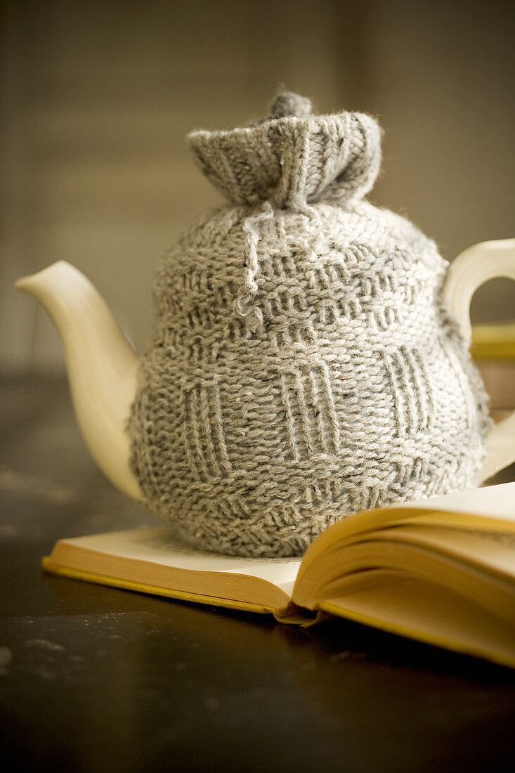 Knitted tea cosy