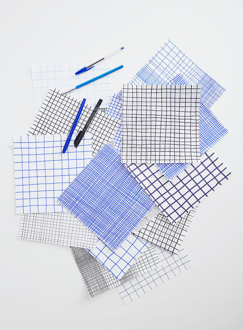Squares of checked paper
