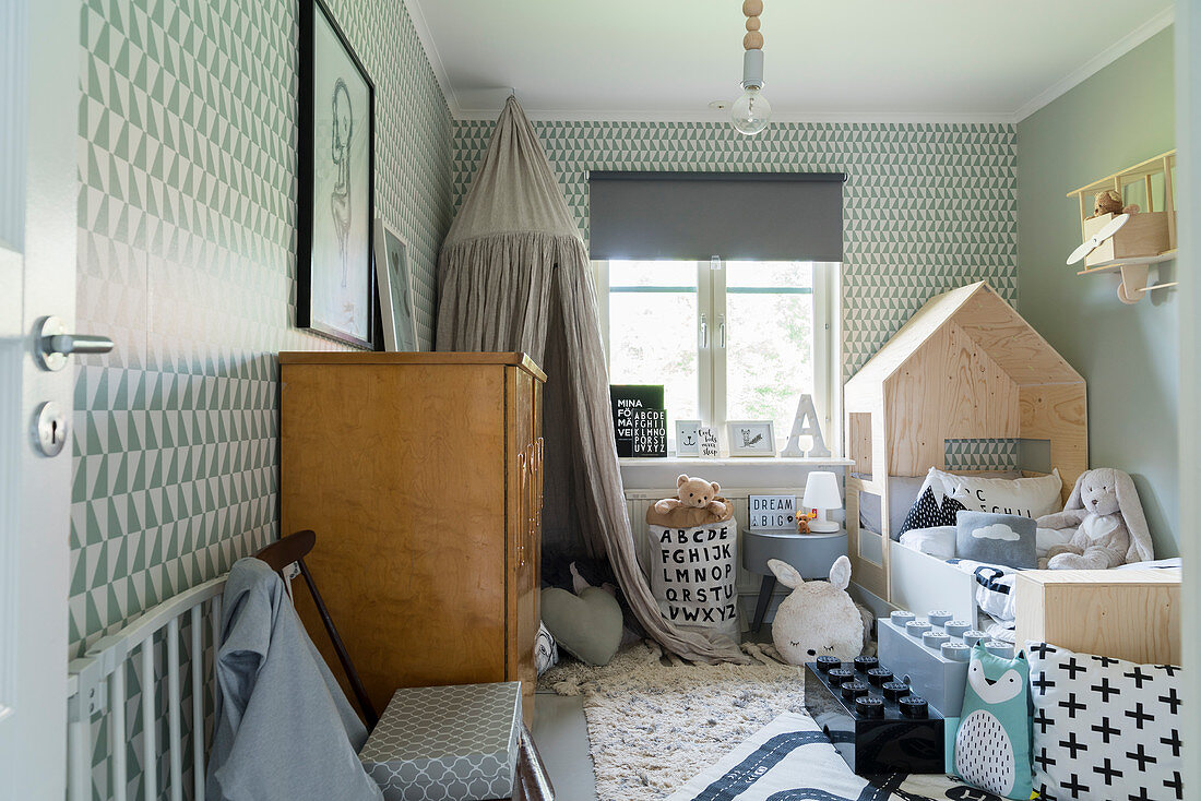 Scandinavian-style nursery in shades of grey