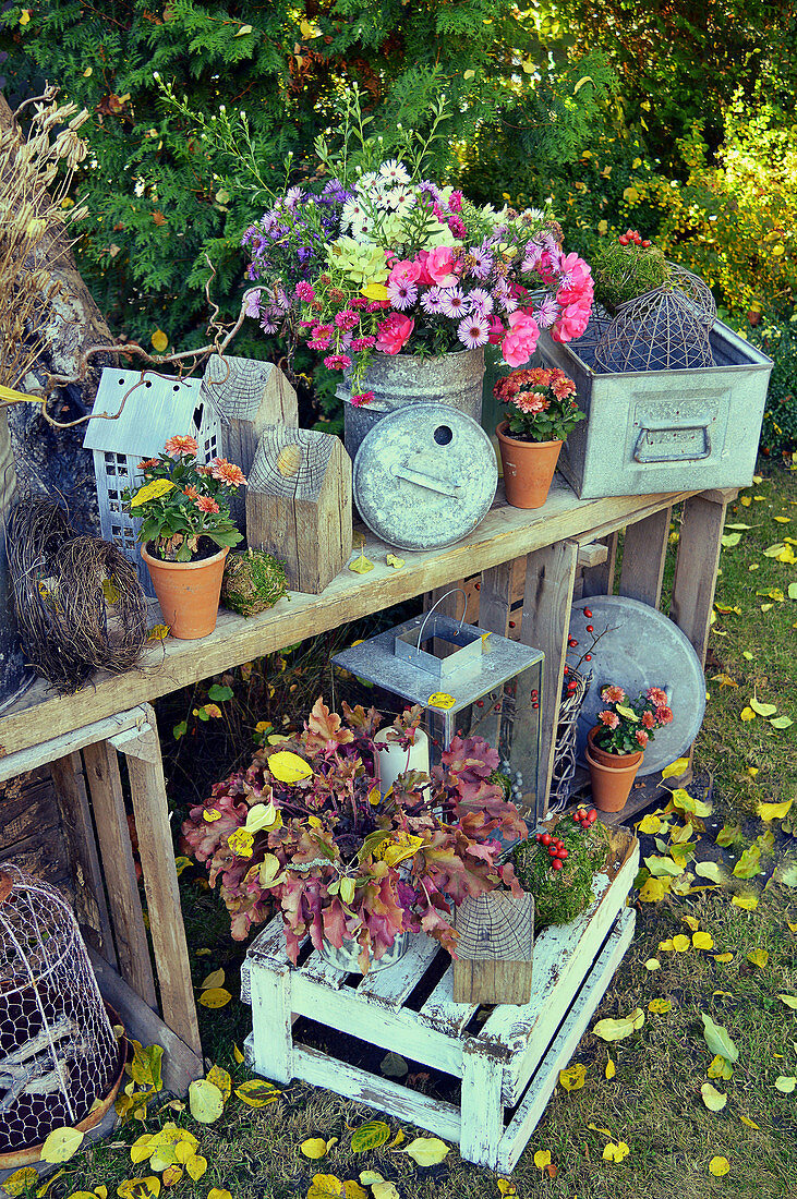 Autumn Arrangement With Bouquet And Decoration