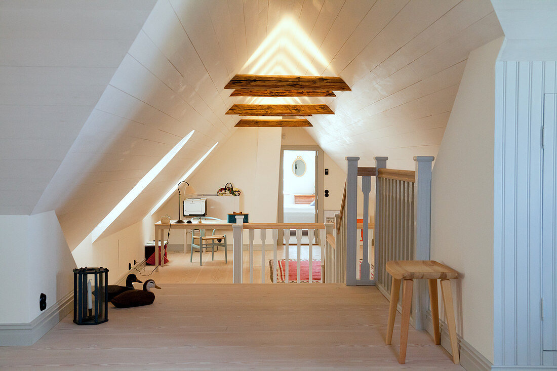 Open-plan attic interior