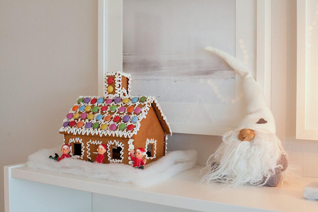 Gnome and gingerbread house