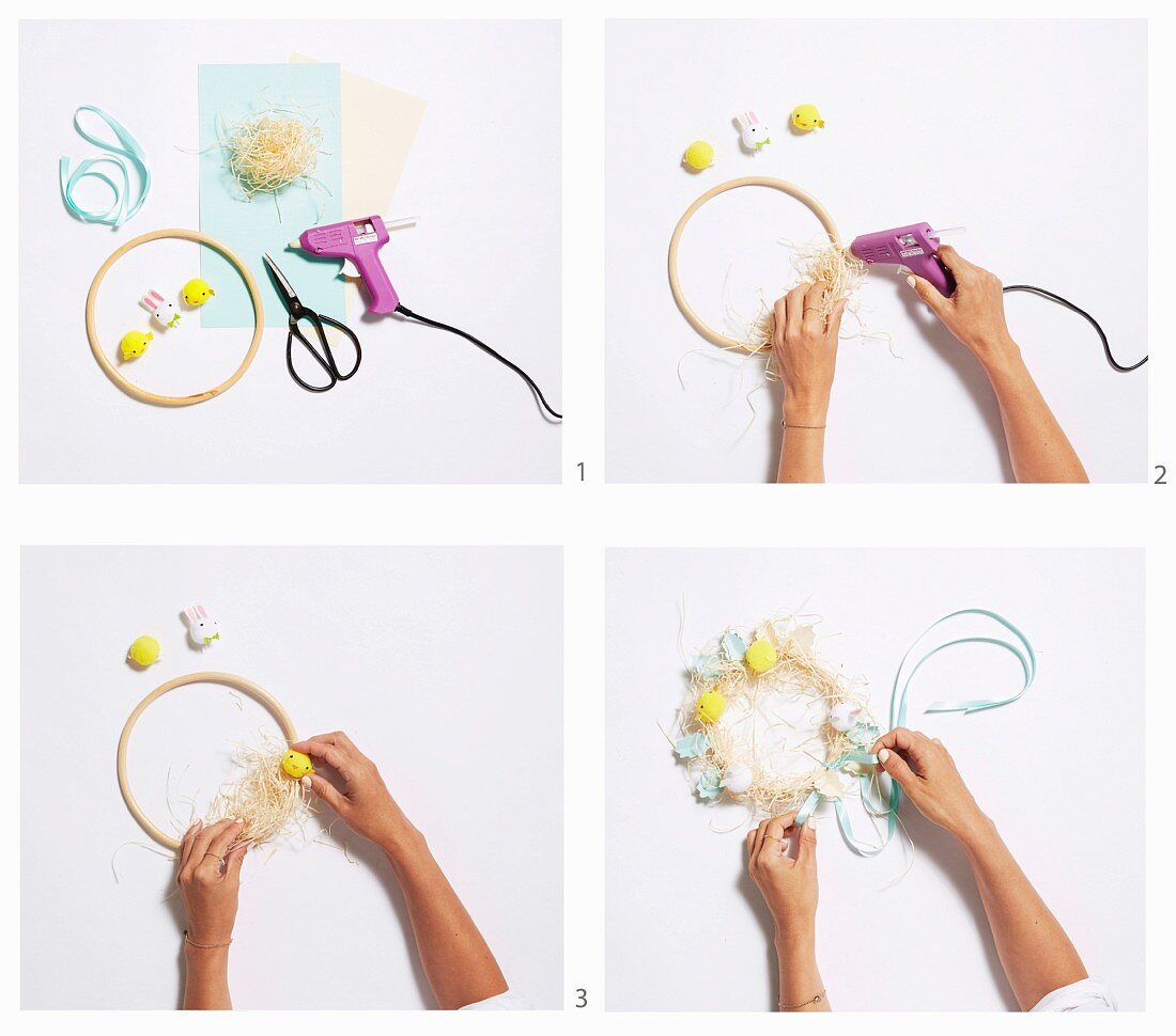 Instructions for a wreath as a headdress for Easter