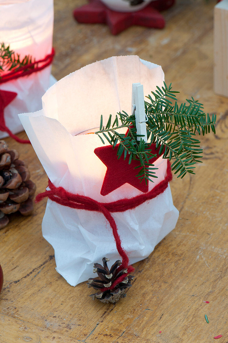 Homemade decoration from paper bags