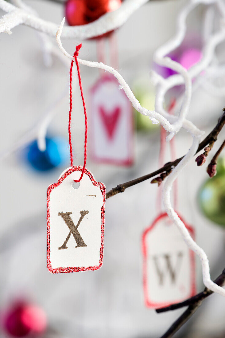 DIY tags with letters