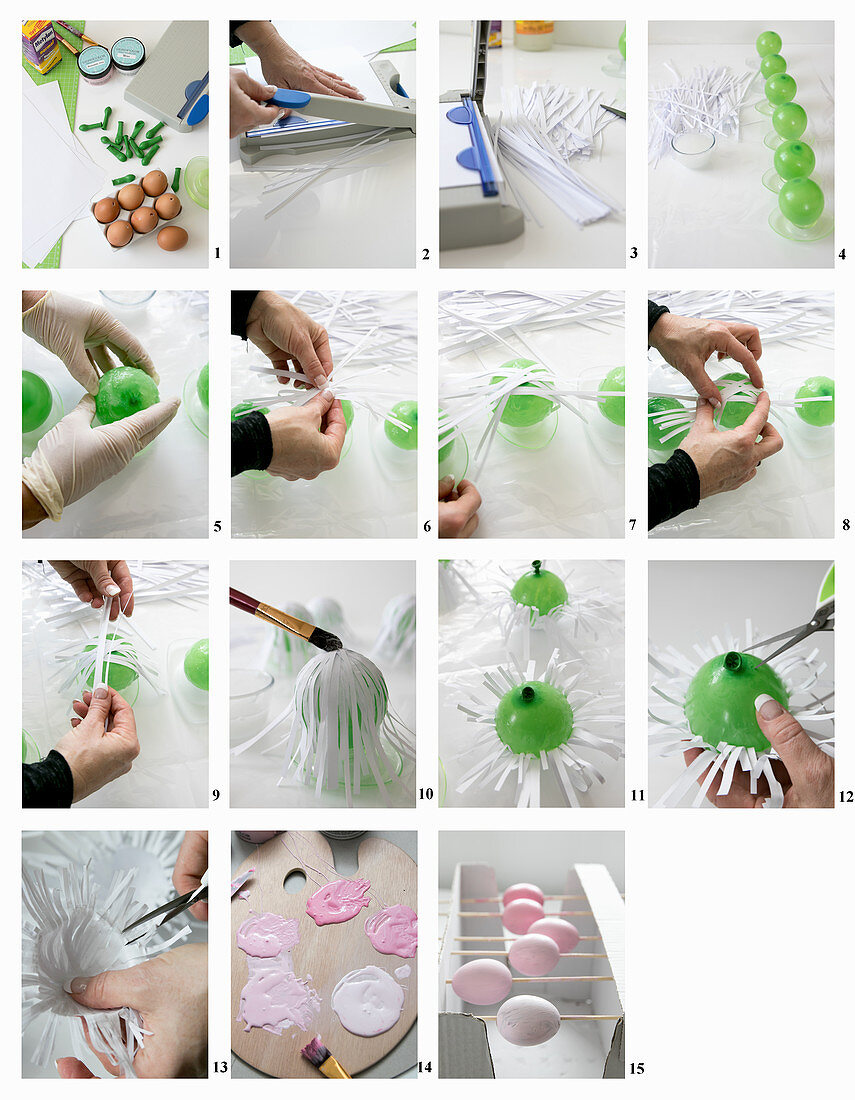 Instructions for making paper nests Easter eggs