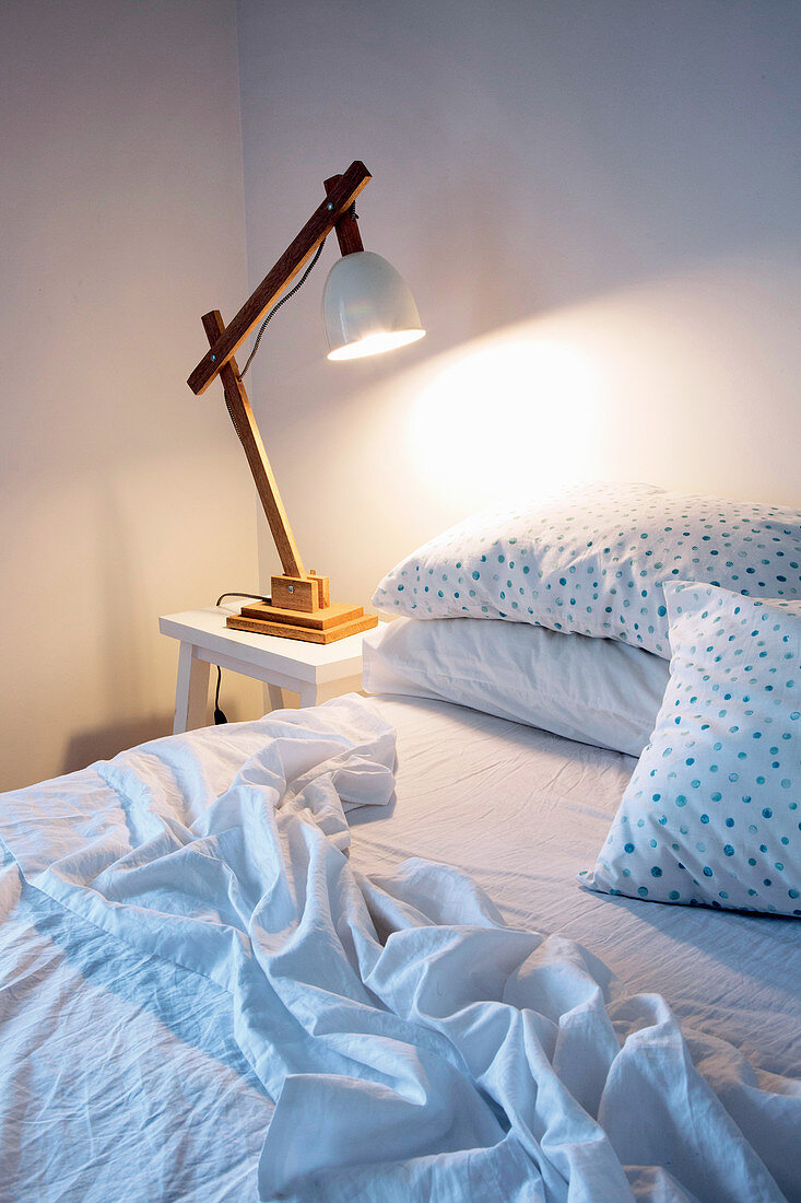 Stool used as bedside table