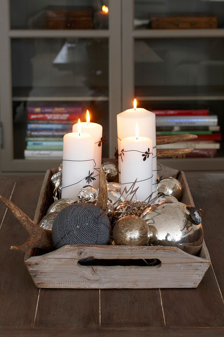 Christmas arrangement of candles