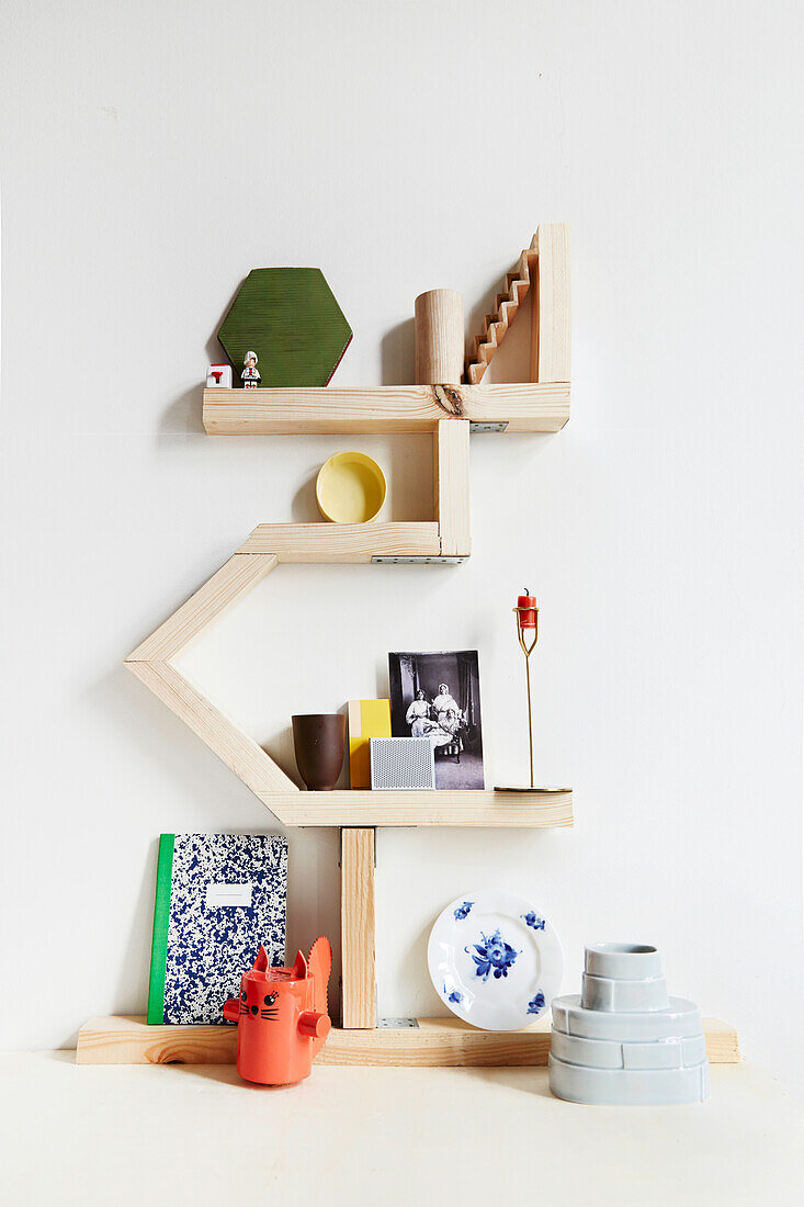DIY wall-mounted shelves