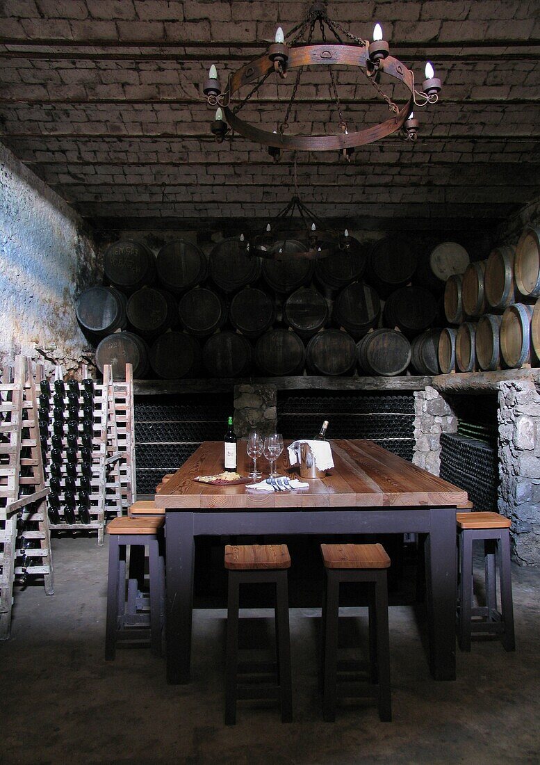 Tisch im Weinkeller, Carmelo, Uruguay