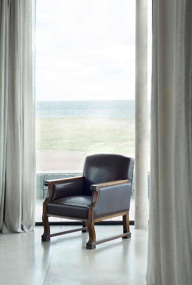Uruguayx leather armchair by window