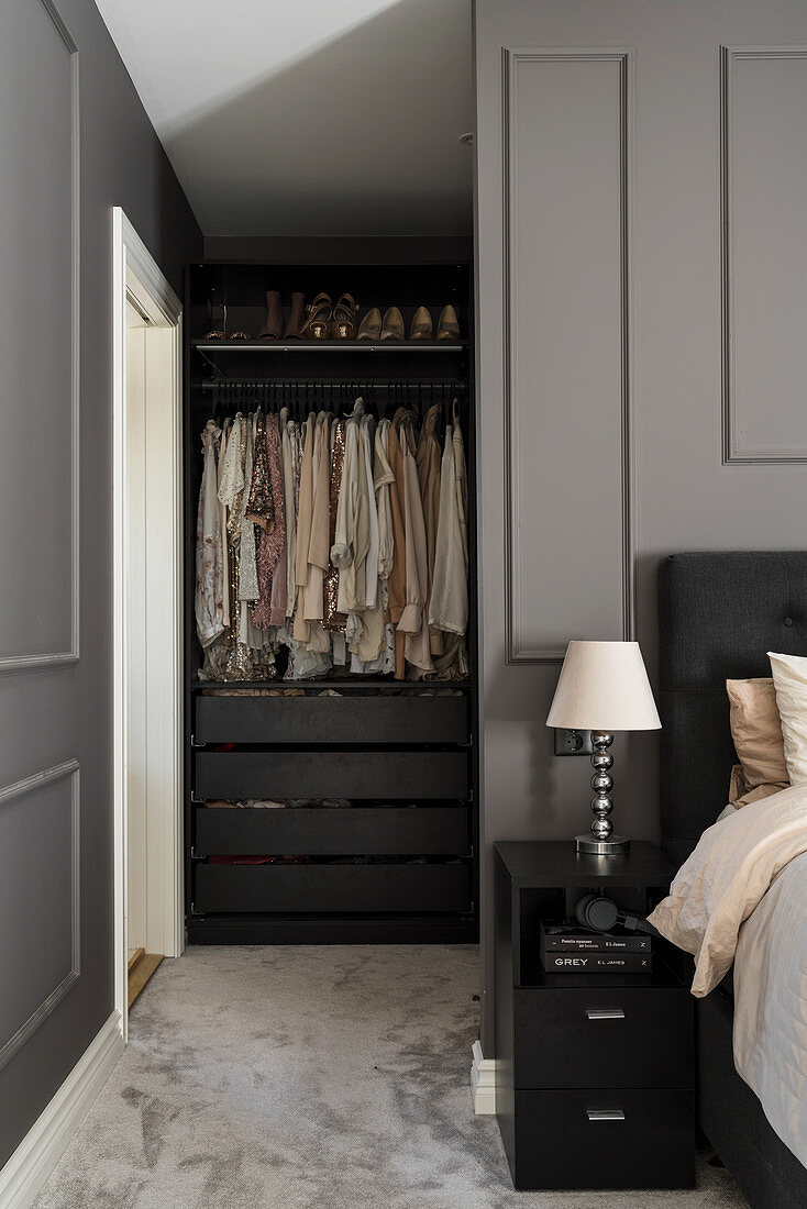 Glance into walk-in closet