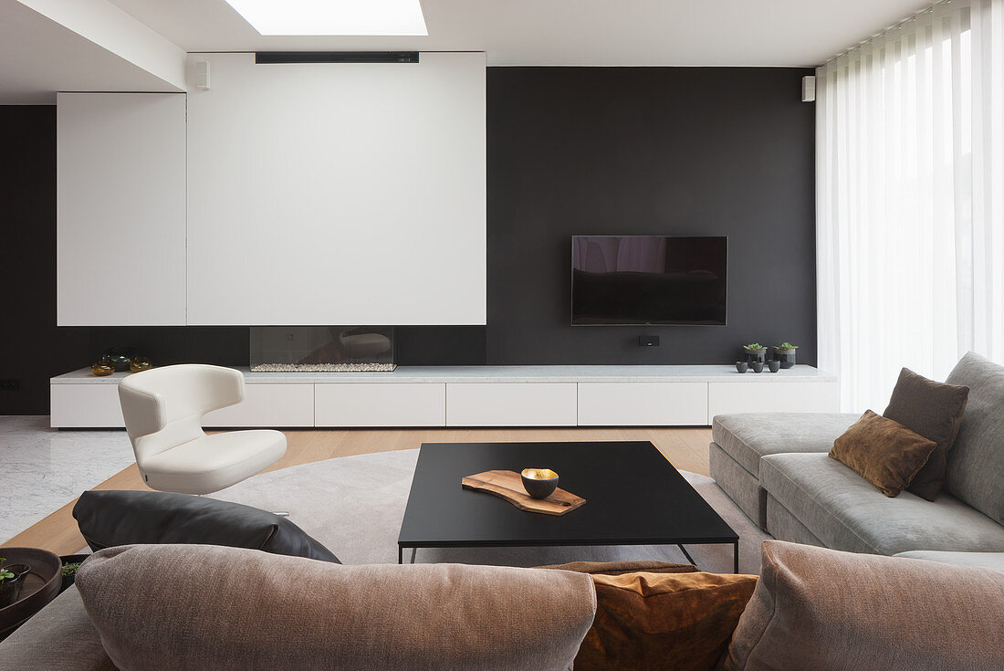 Modern living room in subdued shades