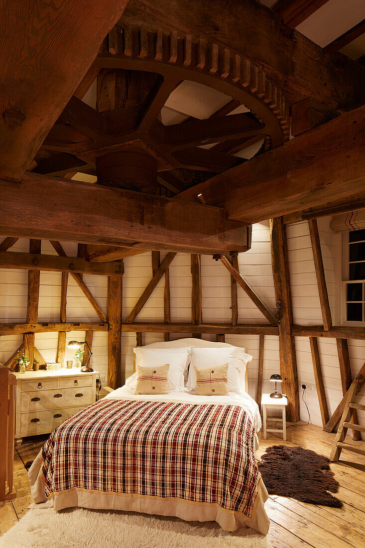 Bedroom in converted windmill