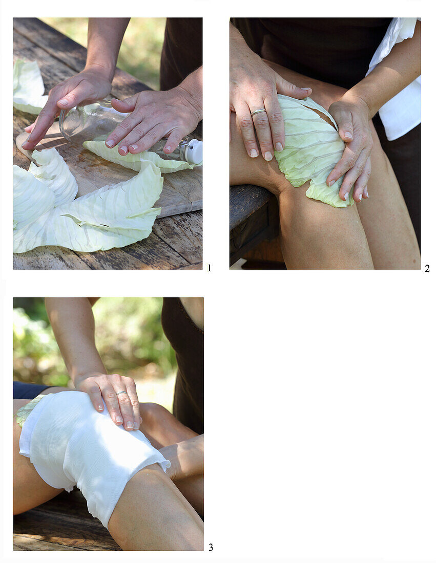 White cabbage used as a dressing for rashes and skin inflammations