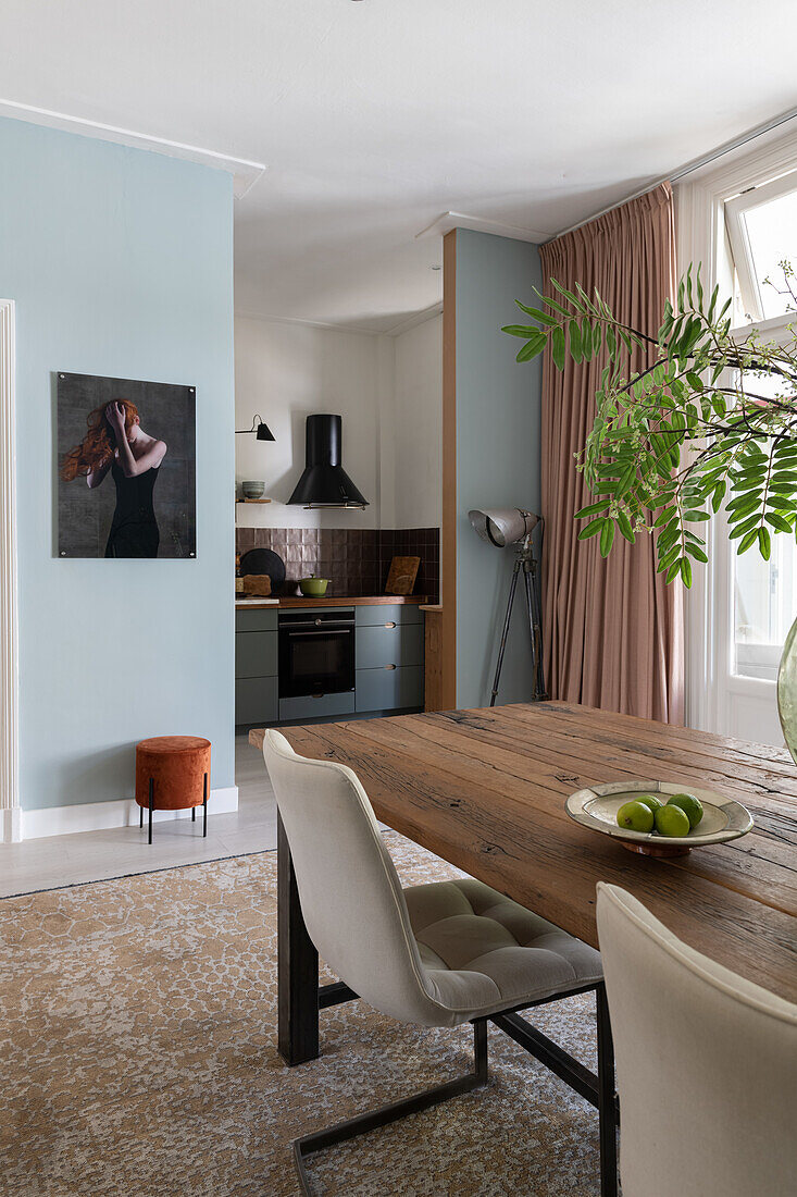 Modern designed cooking and dining area