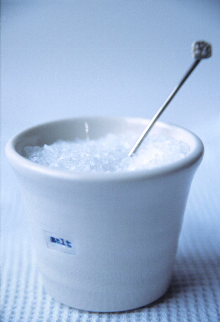 Porcelain saltcellar with spoon