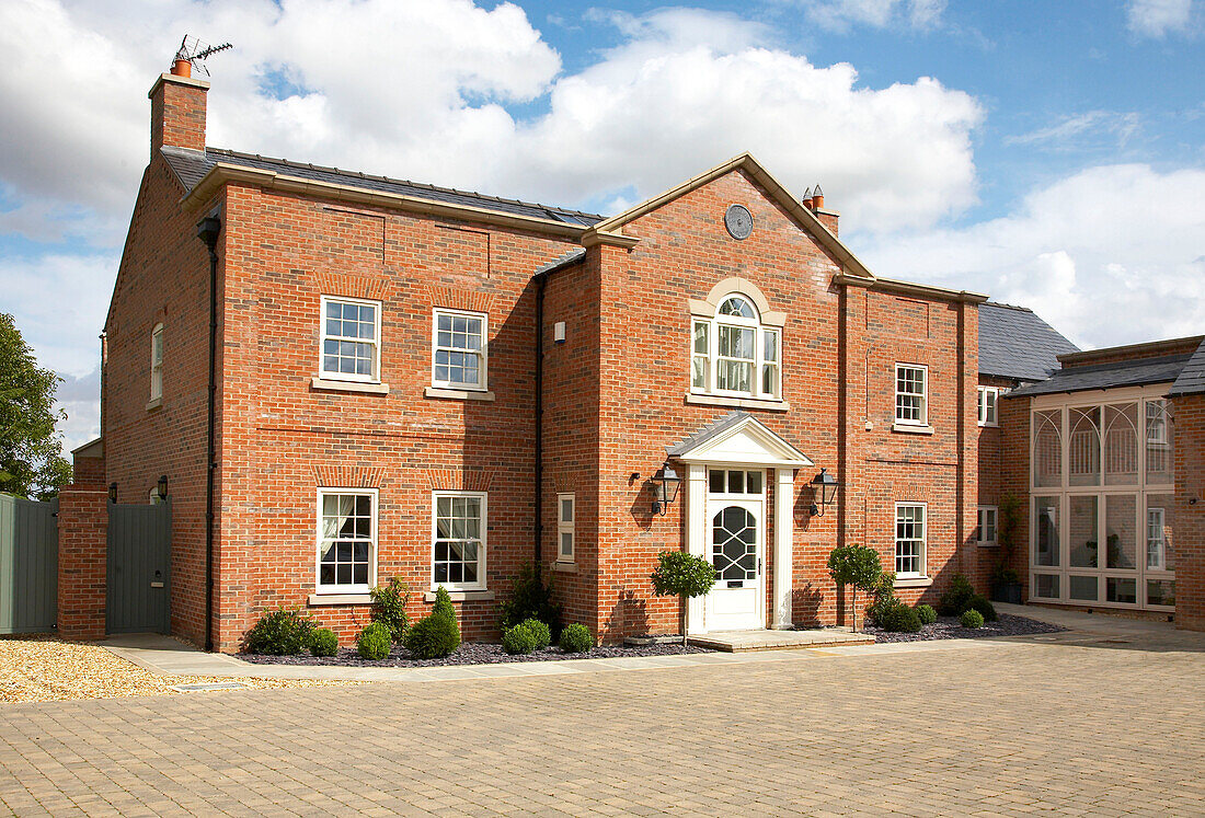 Facade of brick house