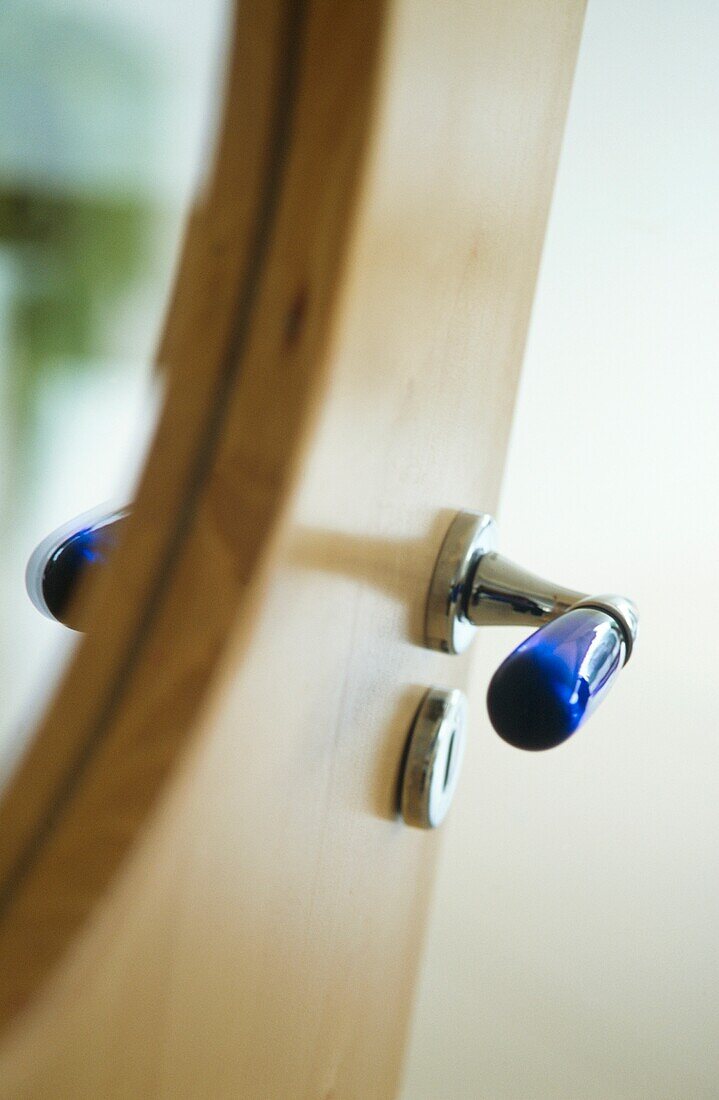 Blue door handle