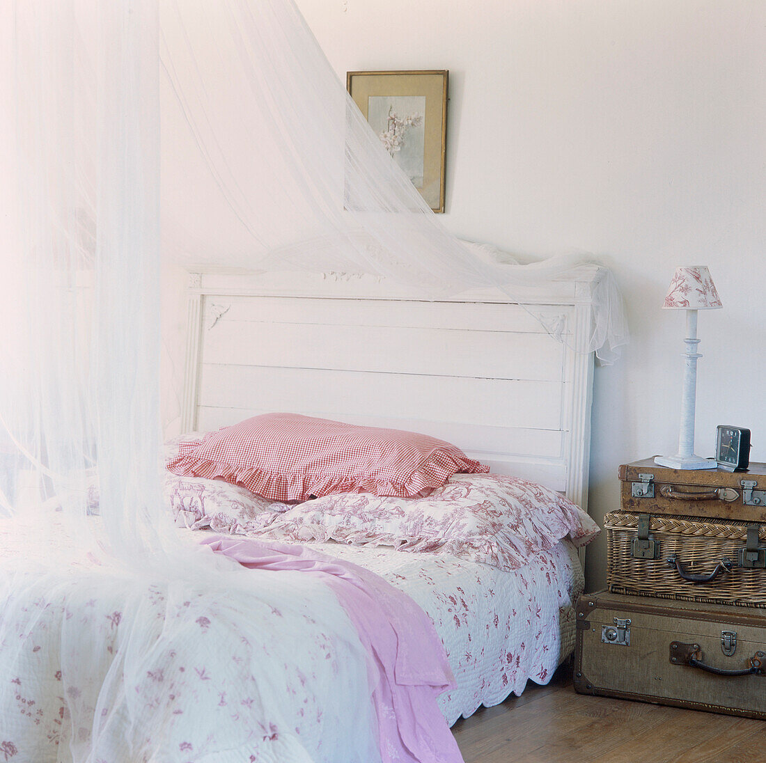 Romantic bedroom with net