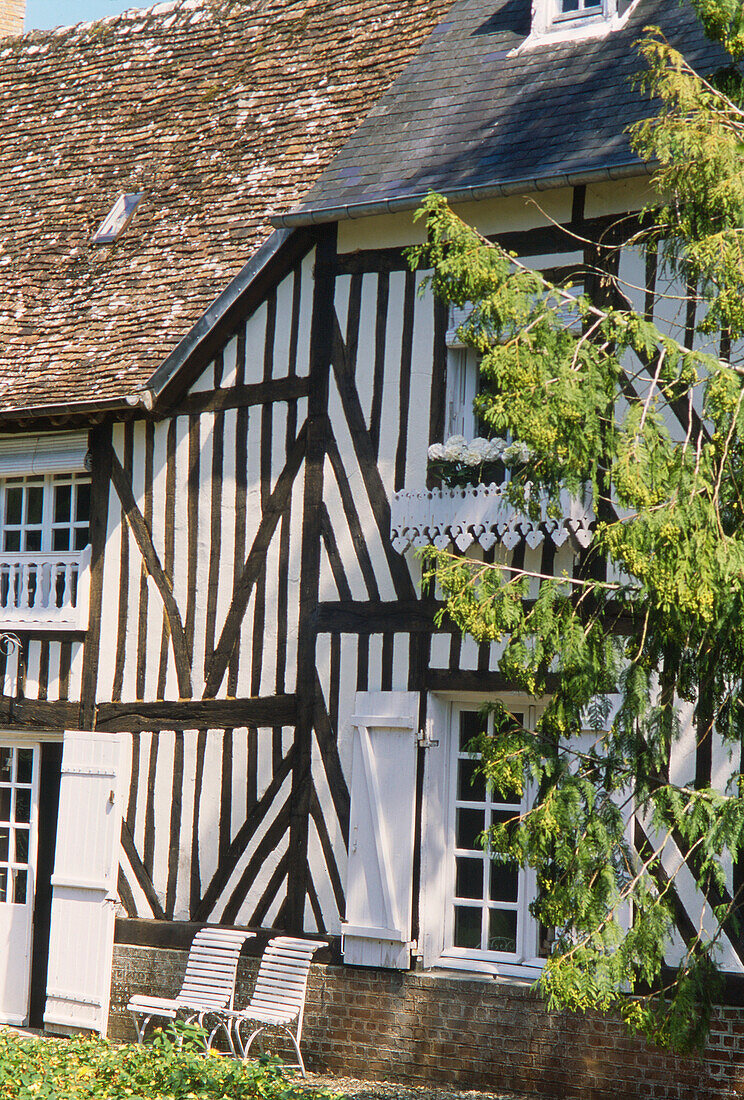 Traditional French timbered house