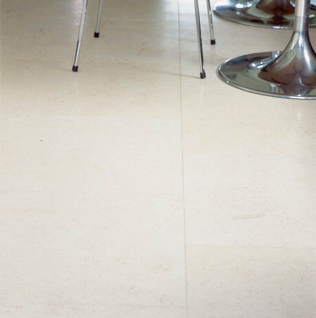 Shell stone limestone flooring in modern kitchen