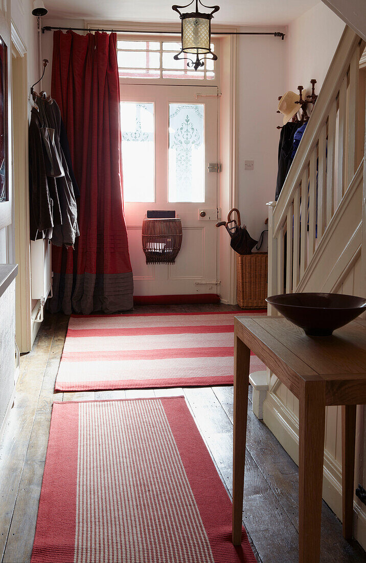 Hallway and front door of modern country home