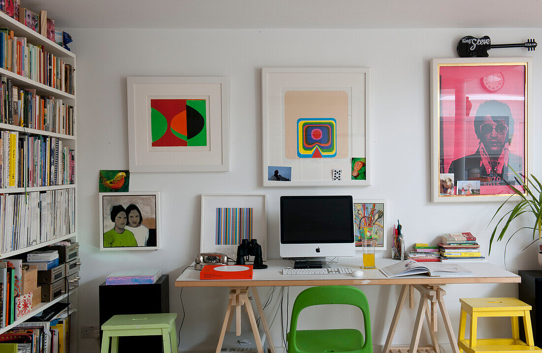 Home office in contemporary Lewes home,  East Sussex,  England,  UK