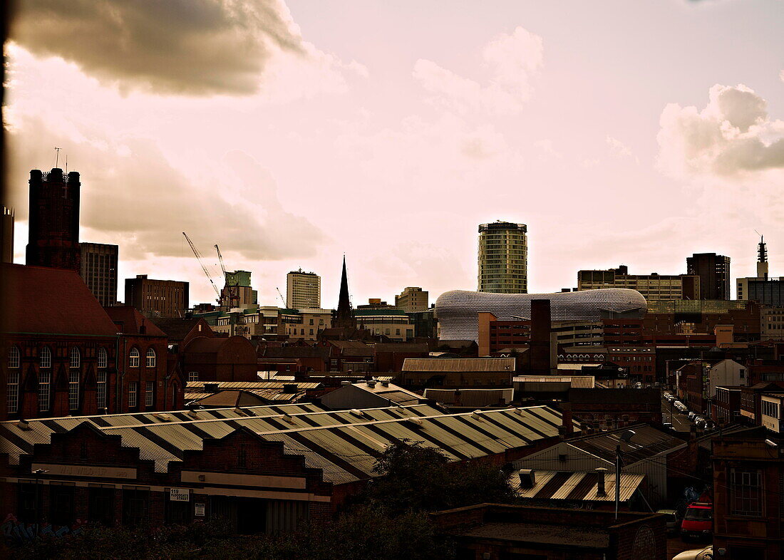 Rooftops of Birmingham  urban cityscape