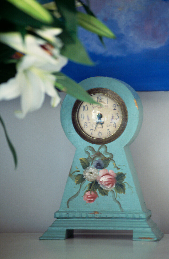 Handbemalte Gustavianische Uhr