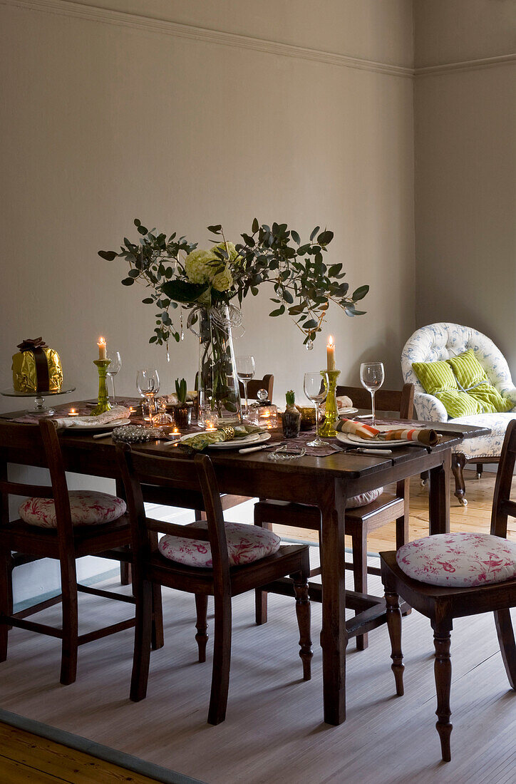 Contemporary country style dining room set for Christmas Dinner