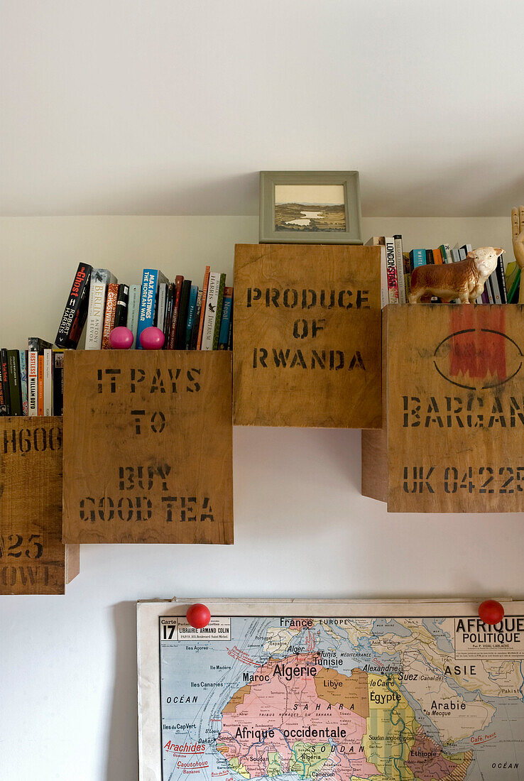 Wall mounted vintage tea storage containers