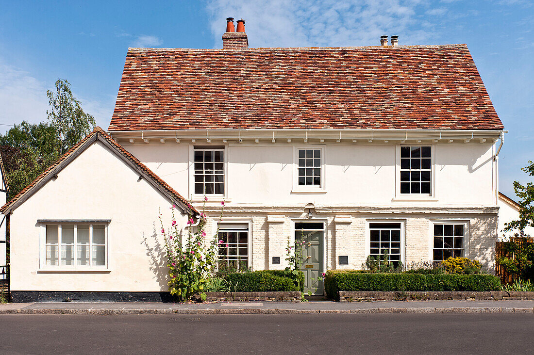 Detached house with tiled roof in Hertfordshire, England, UK