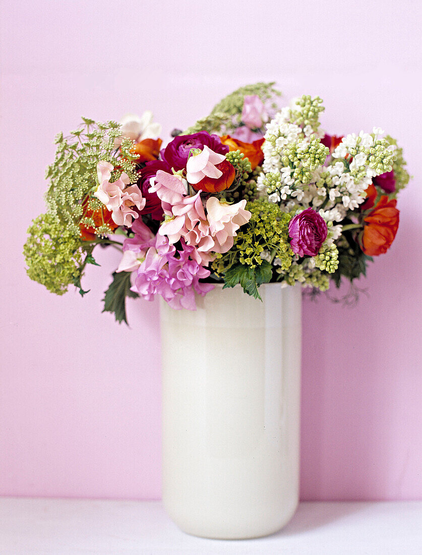 Flowers in white vase