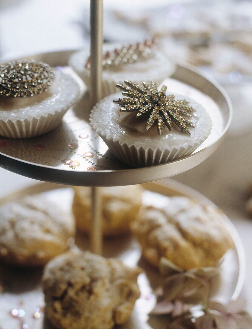 Ice cup cakes with diamante decoration