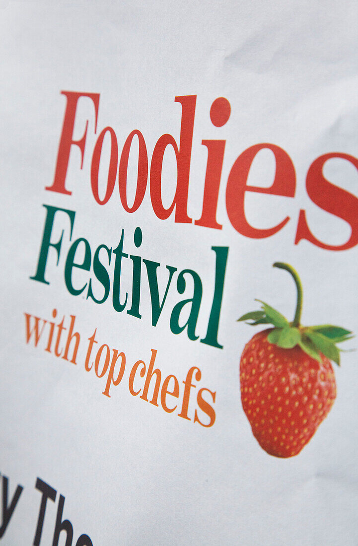 Lebensmittel-Festival-Plakat Brighton Sussex England UK