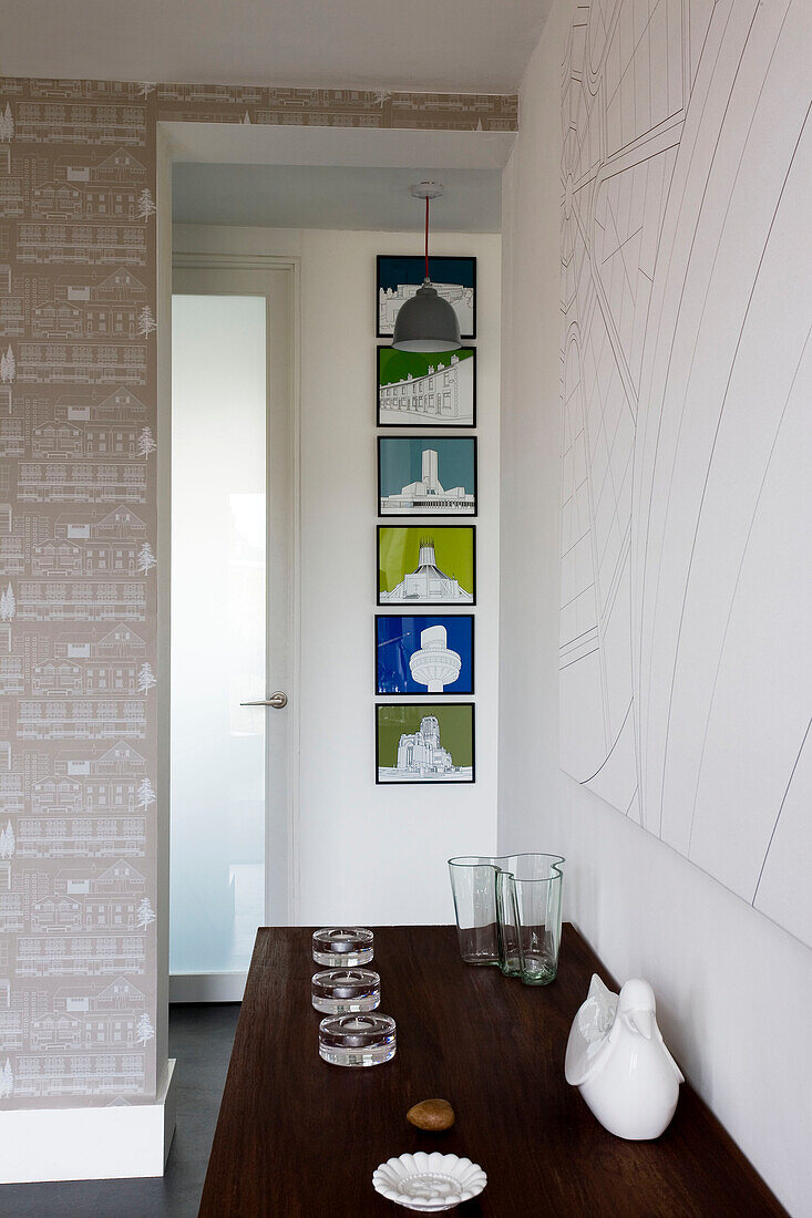 Ornaments and artwork with sideboard in London home