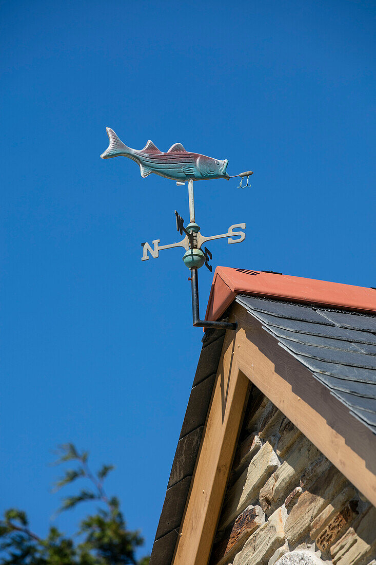 Wetterfahne in Form eines Fisches Cornwall UK
