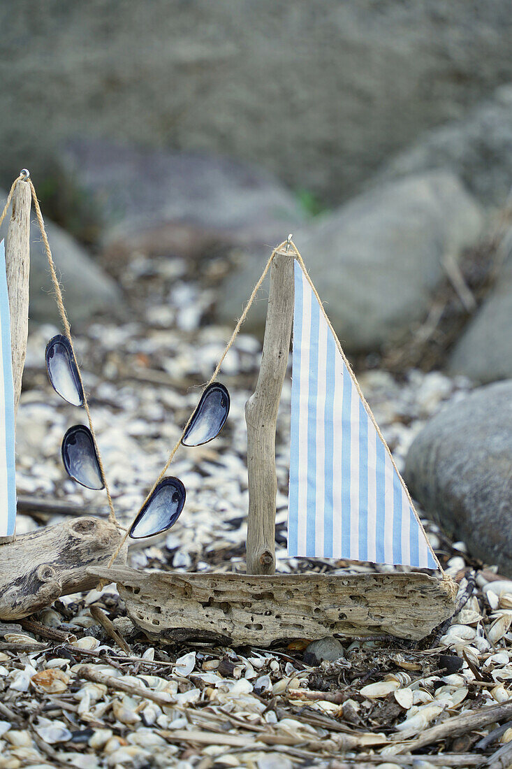 DIY boats made from driftwood