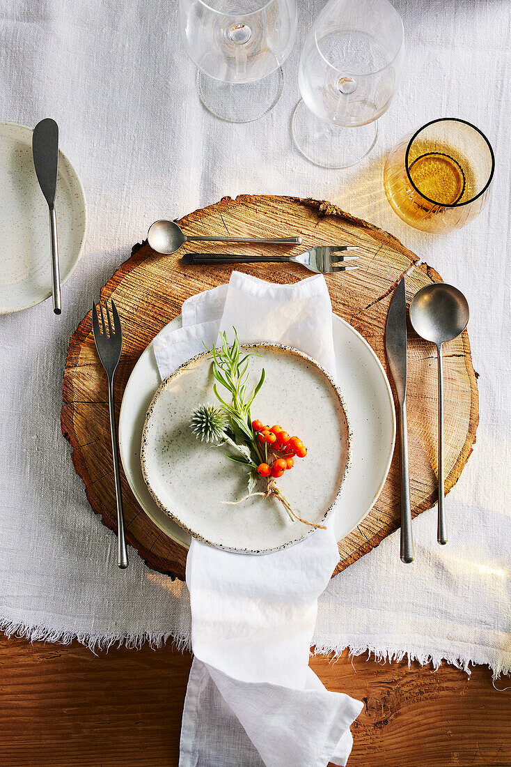 Rustic table setting for the South Tyrolean evening