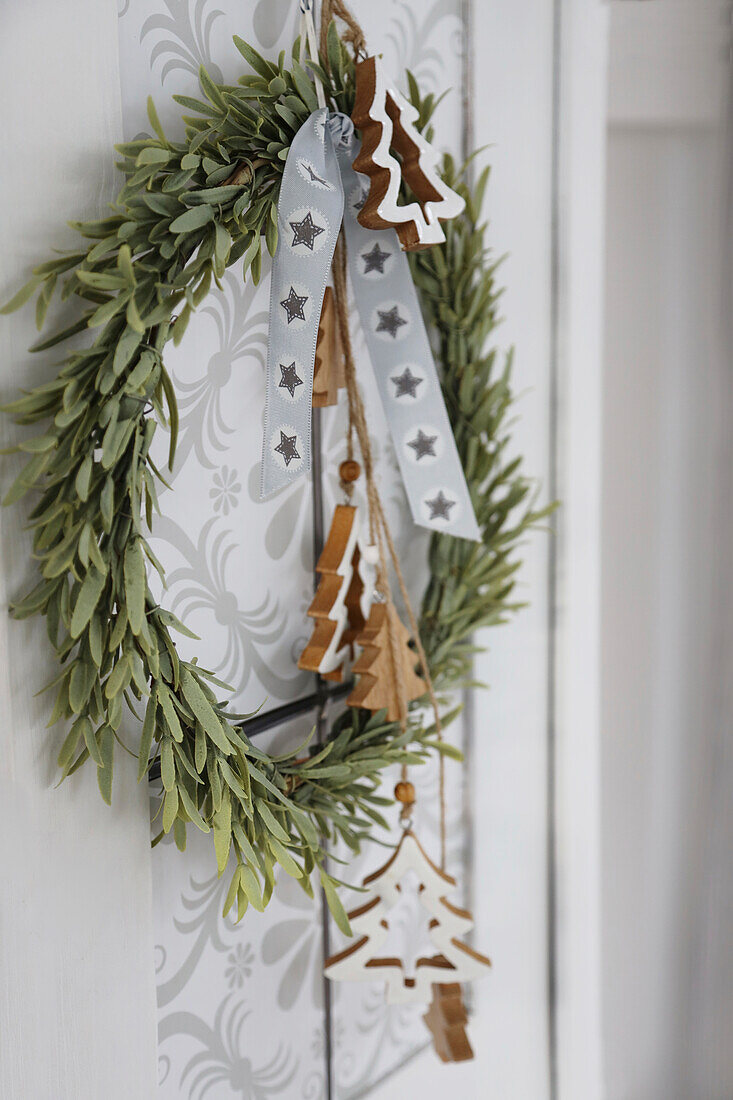 Christmas decorated door wreath