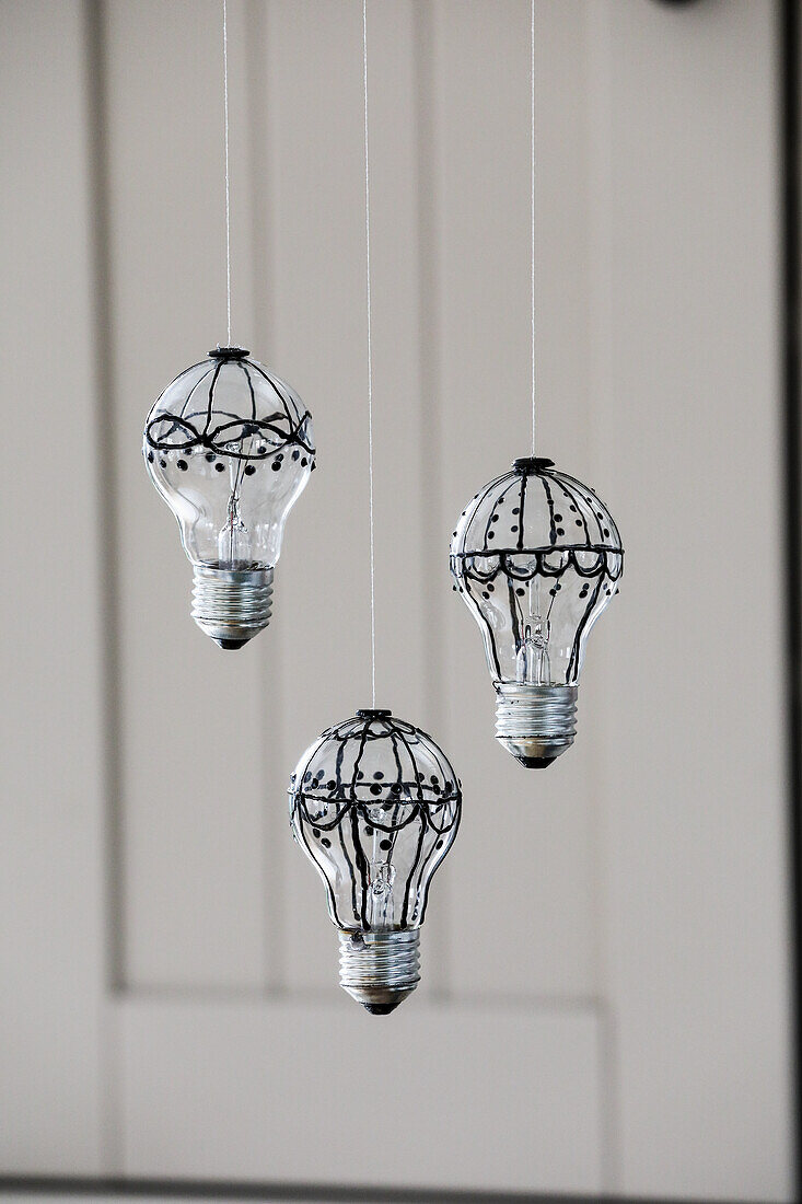 Decorative balloons made from old light bulbs