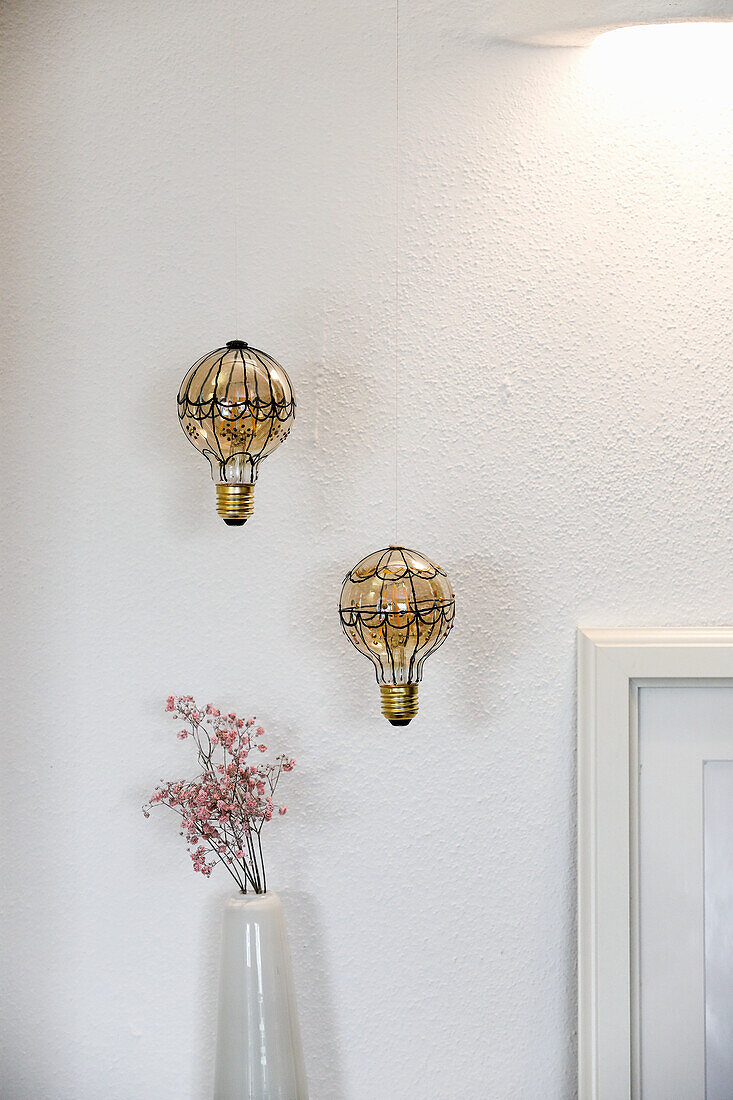 Decorative balloons made from old light bulbs