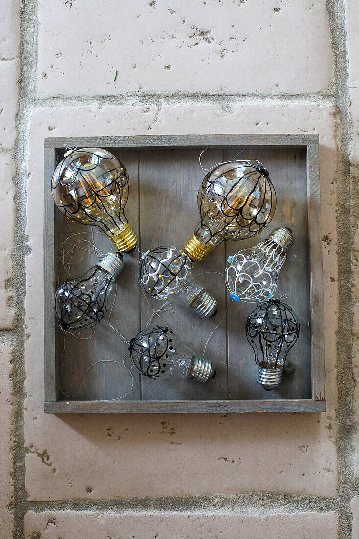 Decorative balloons made from old light bulbs