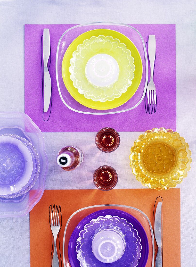 Table setting in seventies style